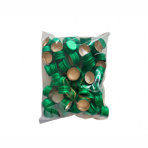 Zakrętki do butelek monopolowych 28/18mm kolor zielony - 100 sztuk