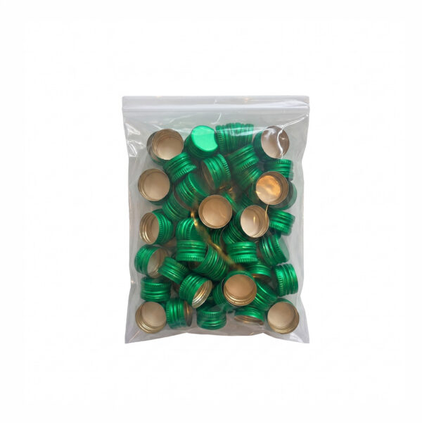 Zakrętki do butelek monopolowych 28/18mm kolor zielony - 50 sztuk