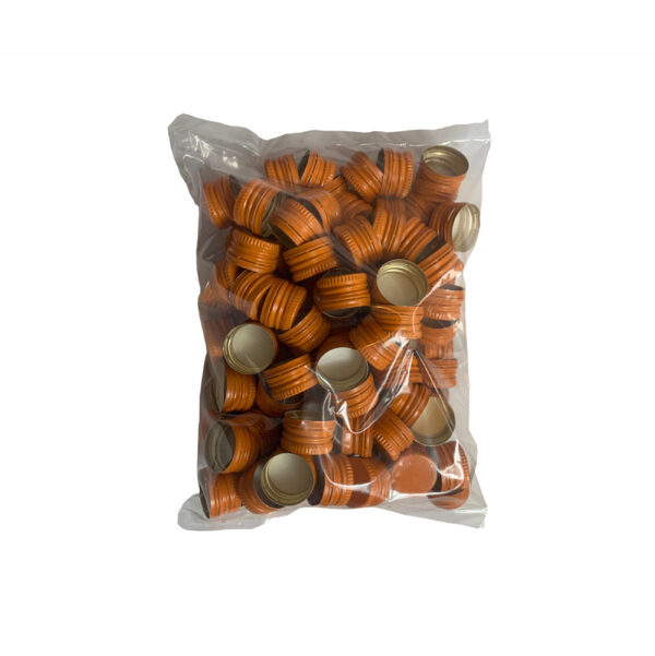Zakrętki do butelek monopolowych 28/18mm kolor pomarańczowy - 50 sztuk