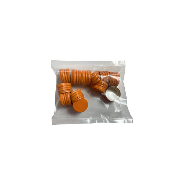 Zakrętki do butelek monopolowych 28/18mm kolor pomarańczowy - 12 sztuk
